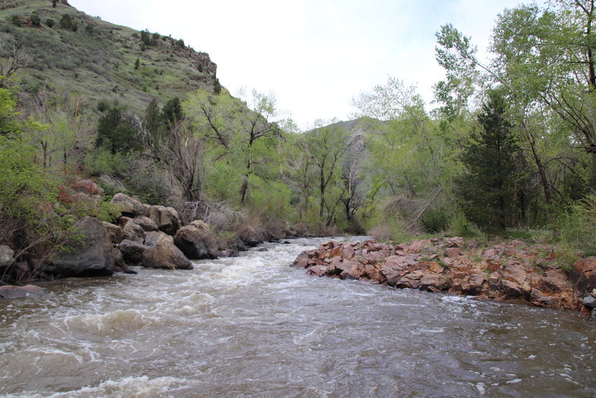 A few weeks prior to the flooding, Clear Creek seemed to trickle across this shallow space in the rocks.